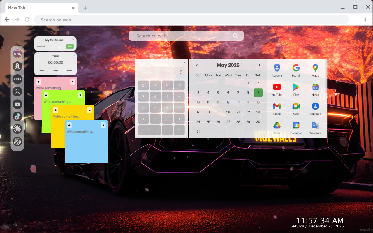 Lamborghini Aventador Live Wallpaper New Tab - 截图 3