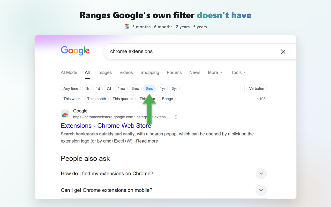 Google 按日期搜索 – 日期筛选栏与自定义时间范围 - 截图 1