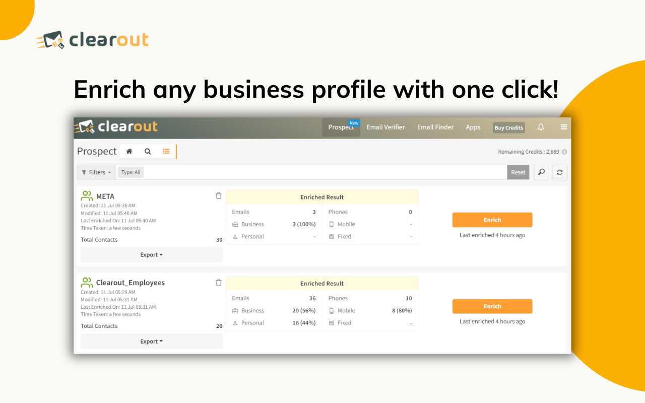 Email Finder & Phone Enrichment - Clearout - 截图 5