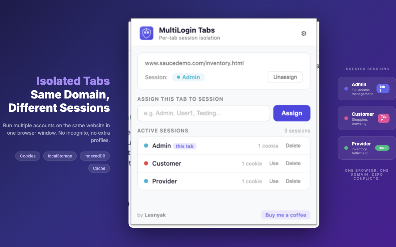 MultiLogin Tabs - 截图 3