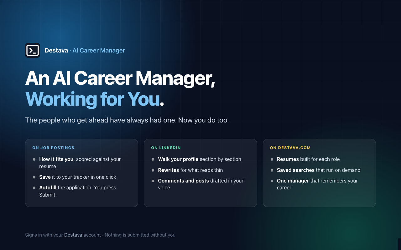 Destava - AI Career Manager - 截图 1