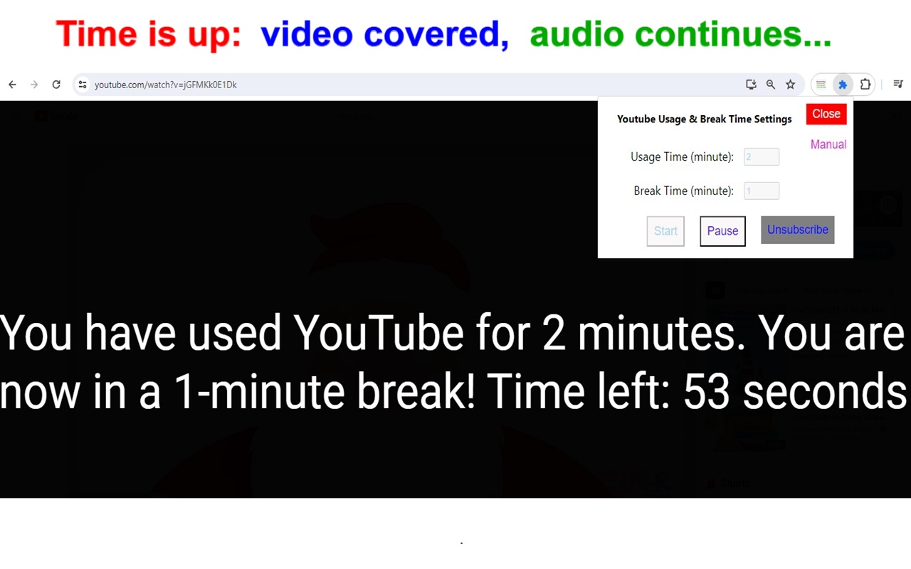 Youtube Time Limiter for Kids - 截图 1
