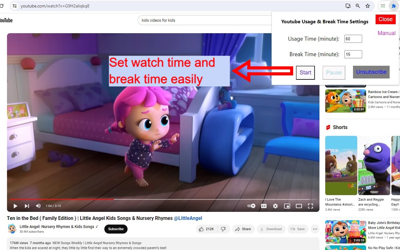 Youtube Time Limiter for Kids - 截图 3