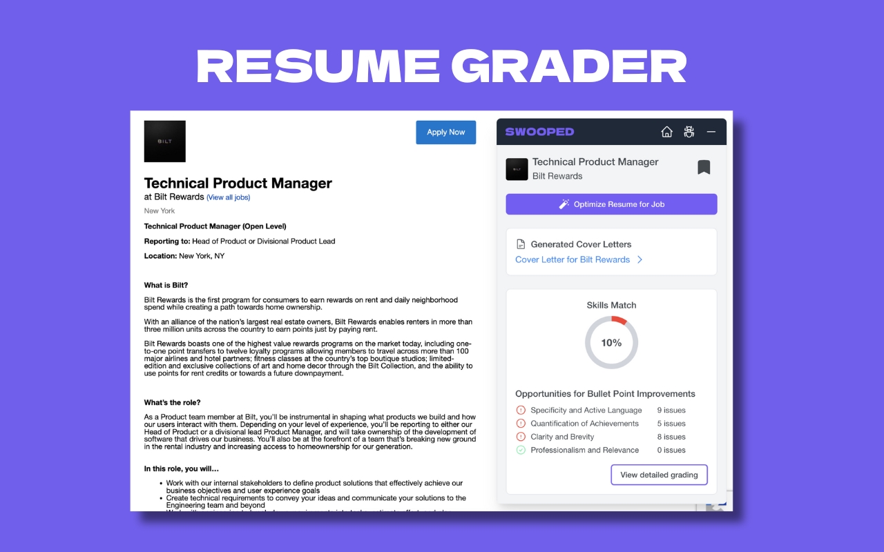 Swooped - Job Search Tracker, Resume Optimization, and AI Cover Letters - 截图 3