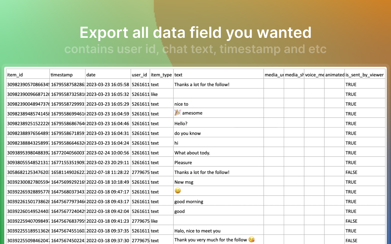 DMSaver - Export Chat Messages - 截图 2
