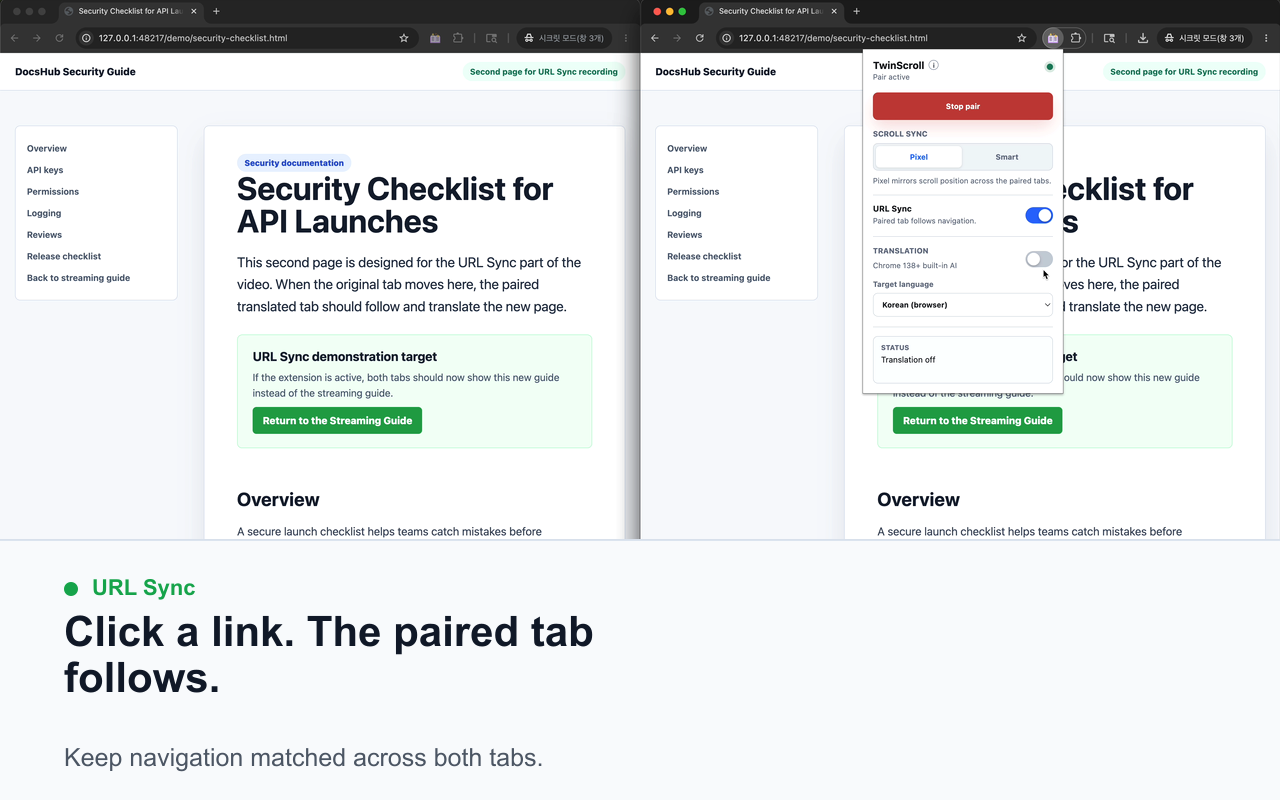 TwinScroll: Sync Scrolling for Side-by-Side Tabs - 截图 4