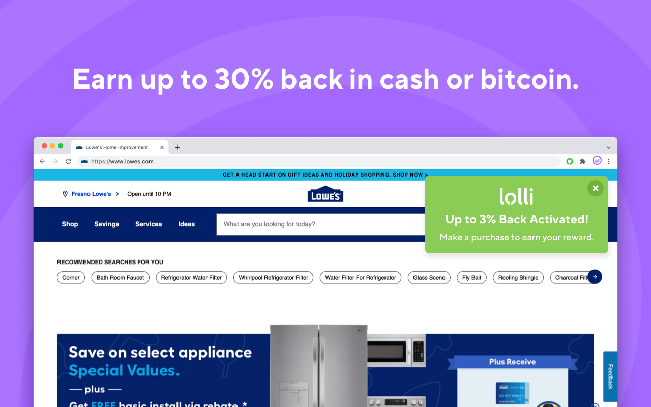 Lolli: Earn Bitcoin and Cash Back - 截图 3
