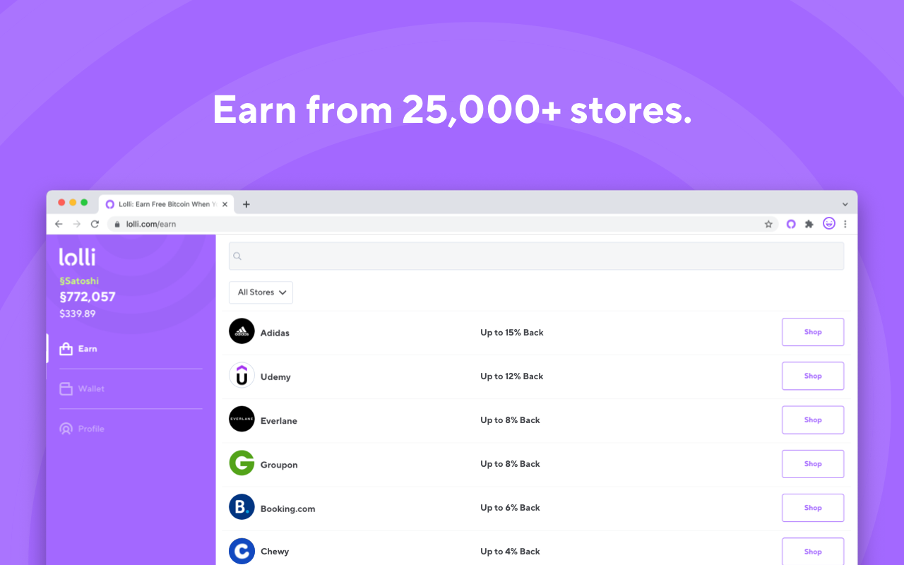Lolli: Earn Bitcoin and Cash Back - 截图 5