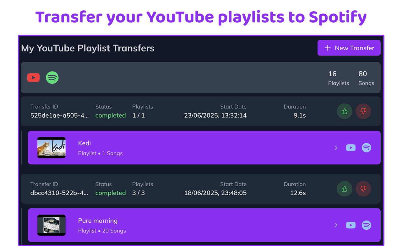 YouTube to Spotify with Paradify - 截图 2