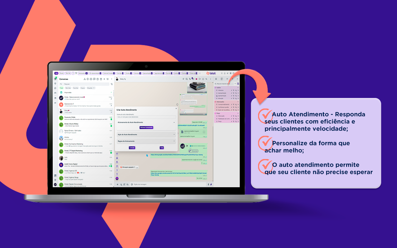 WaListall | O Melhor CRM para WhatsApp Web – Teste Grátis - 截图 3