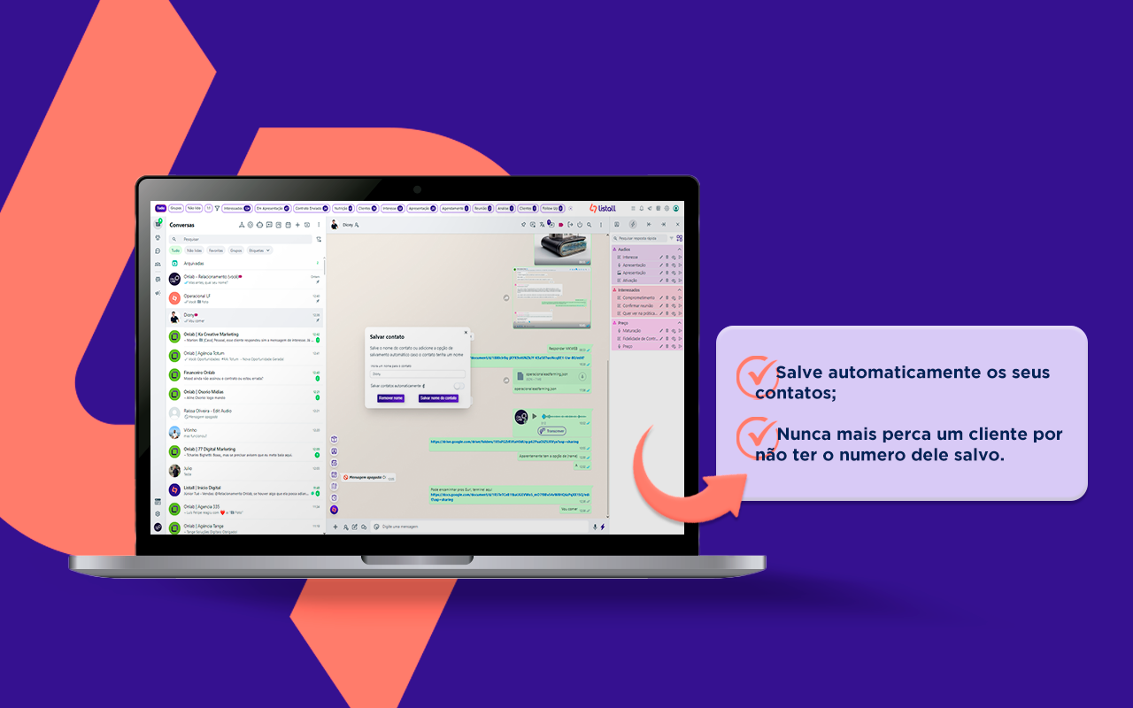 WaListall | O Melhor CRM para WhatsApp Web – Teste Grátis - 截图 4