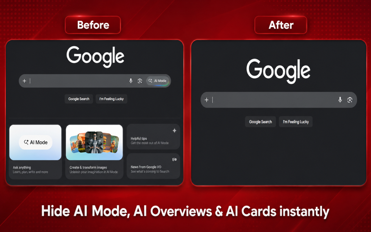 AI Content Shield - Hide AI Overviews & AI Mode | AI Content Blocker - 截图 2