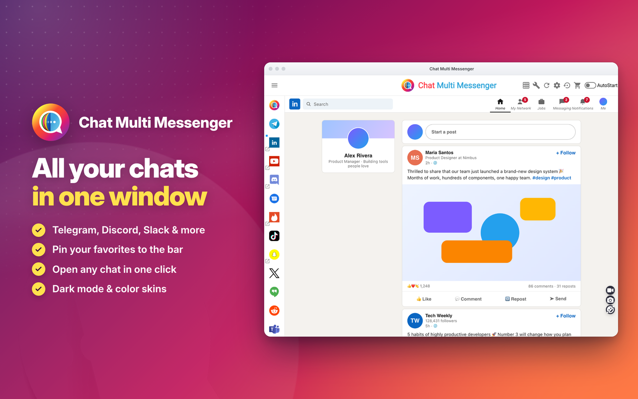 Chat Multi Messenger - 截图 1