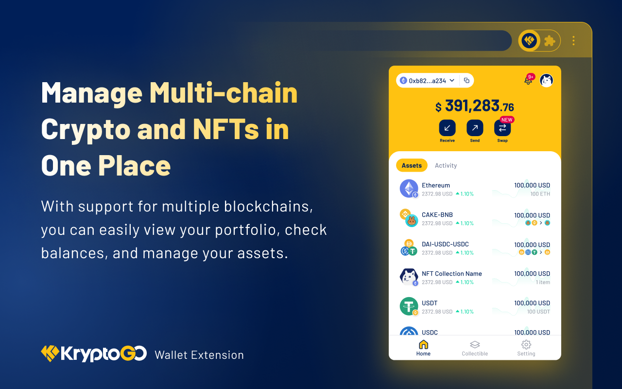 KryptoGO - Crypto & NFT Wallet Extension - 截图 1