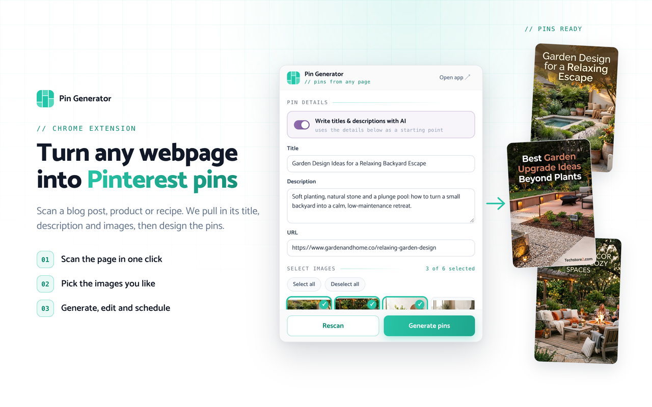 Pinterest Pin Generator - 截图 1