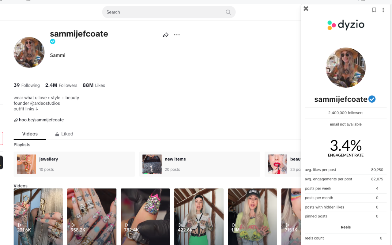 Dyzio Influencer Data - 截图 2