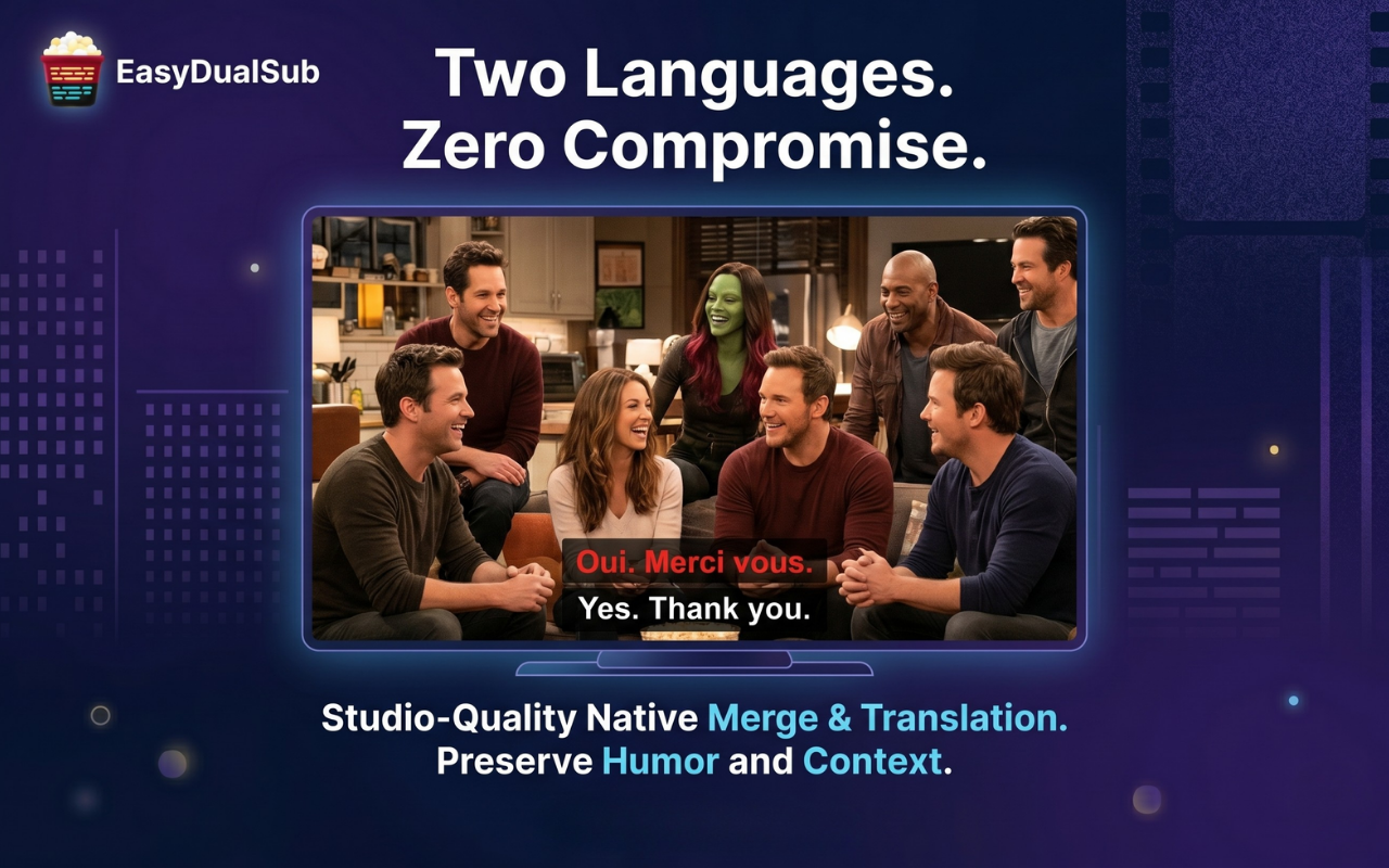 双语字幕: Netflix、Prime、YouTube、Max 和任何网站 - 截图 1