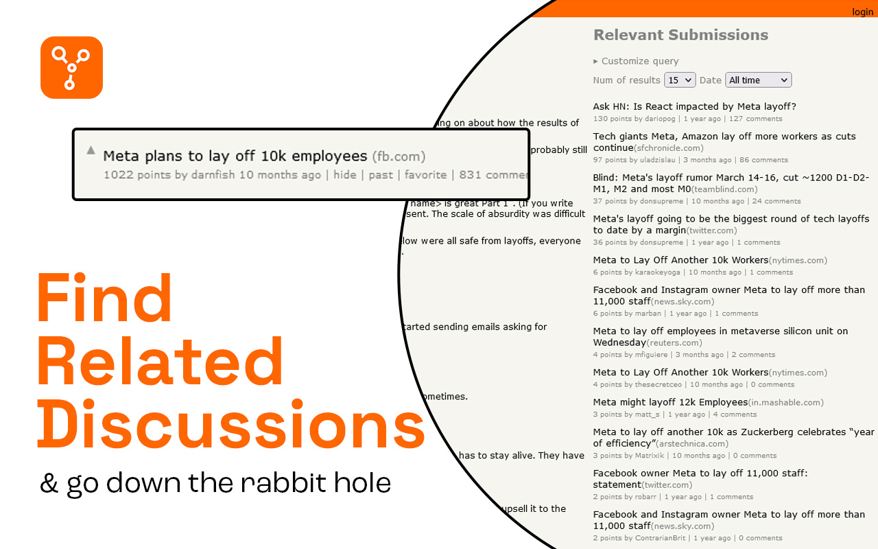 HNRelevant - Related stories on Hacker News - 截图 1