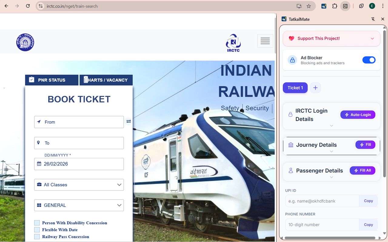 IRCTC TatkalMate - 截图 1