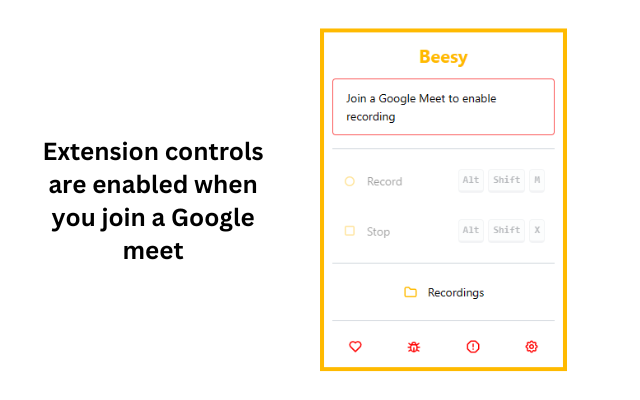 Beesy: Record Google Meets - 截图 1