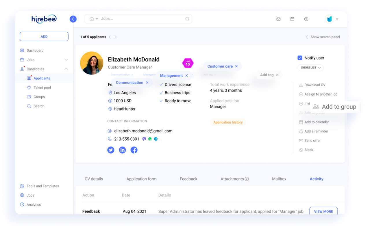 Hirebee - 截图 2