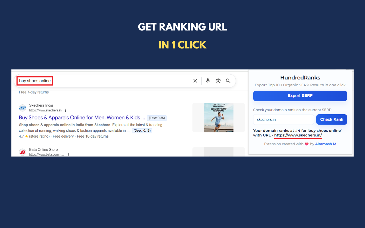 HundredRanks – Export Top 100 SERP into CSV - 截图 3