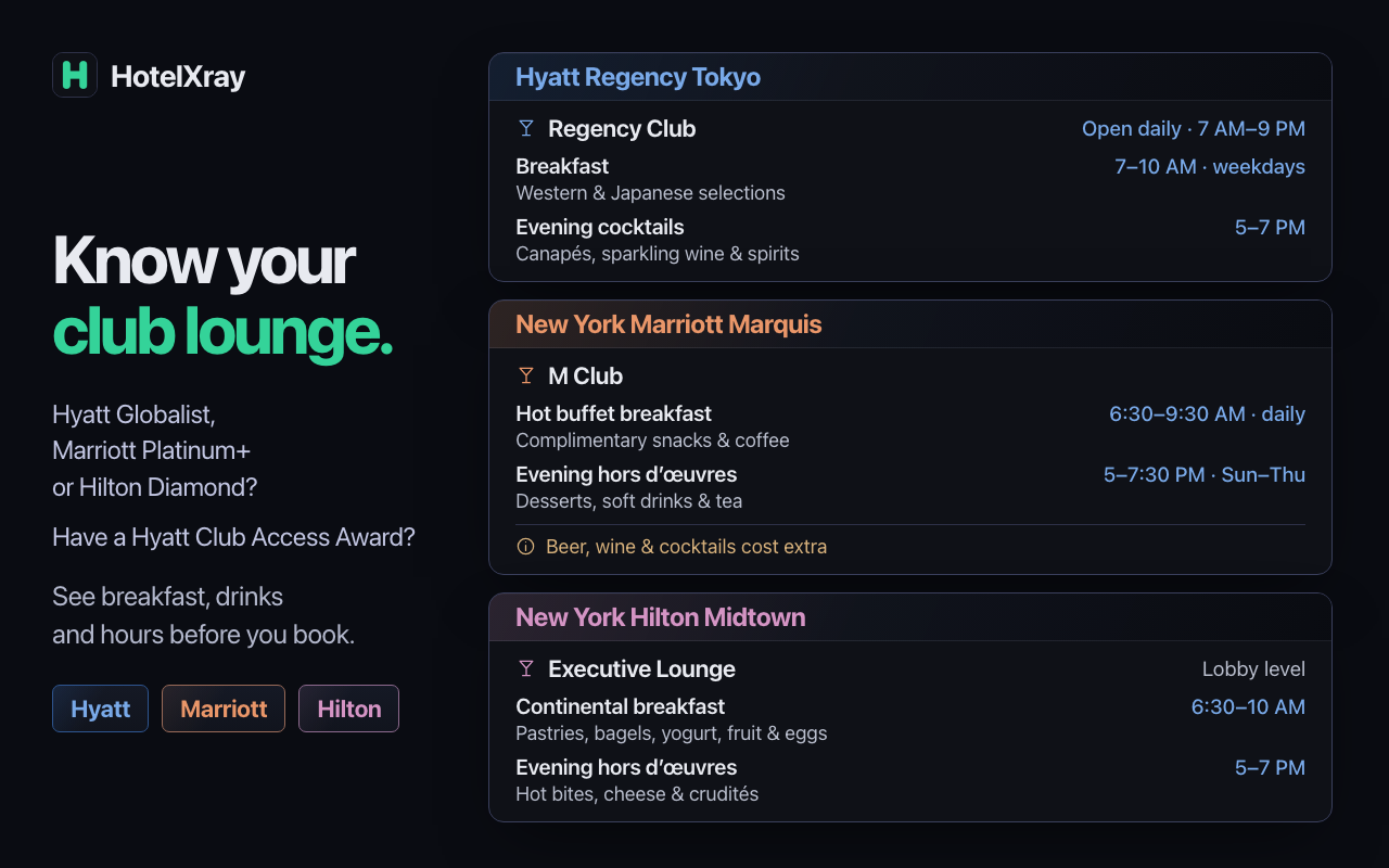 HotelXray for Hyatt, Marriott, Hilton & IHG — Live Rates, Points & Alerts - 截图 4