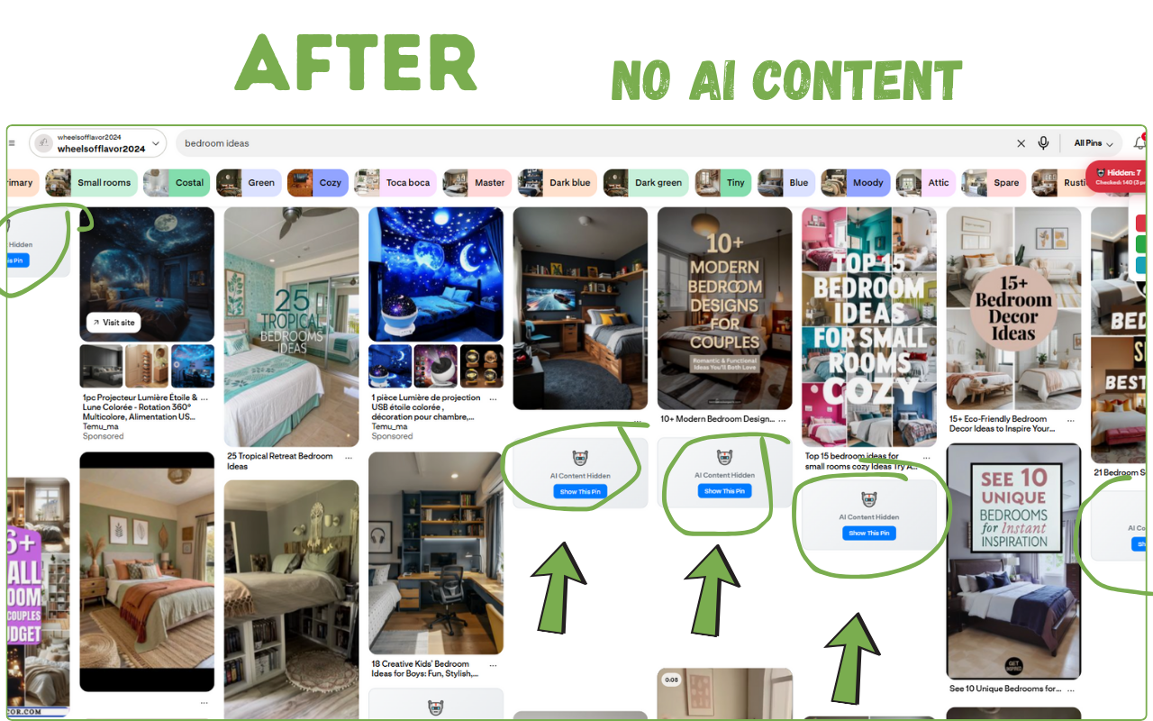 Pinterest AI Content Filter - 截图 2