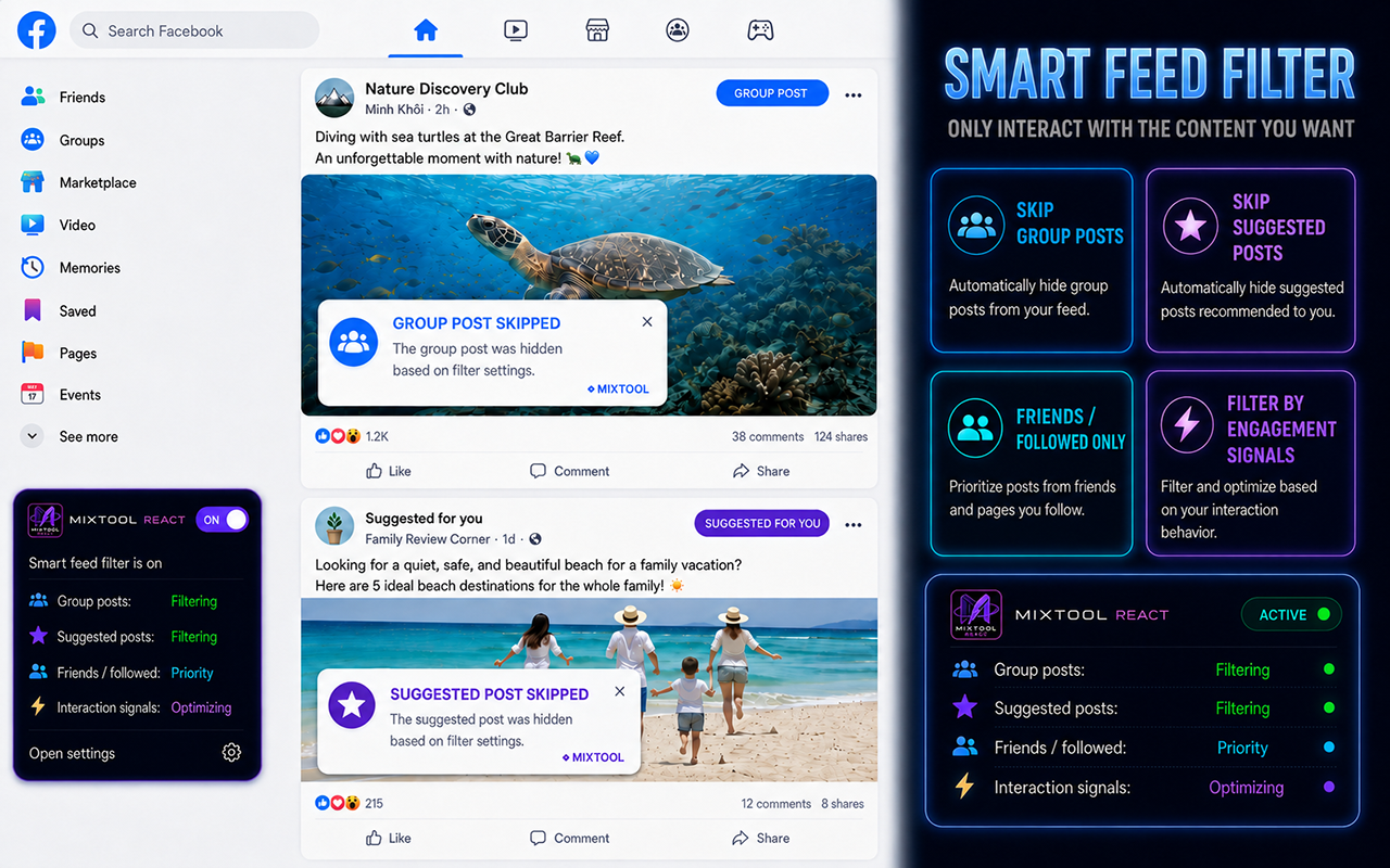 MIXTOOL Facebook Auto Like & Auto React - 截图 2