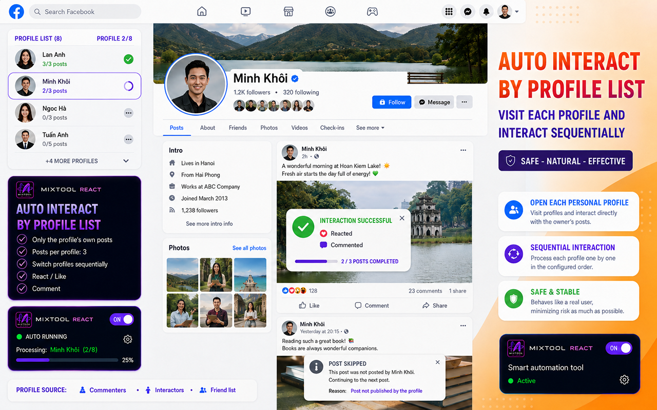MIXTOOL Facebook Auto Like & Auto React - 截图 5