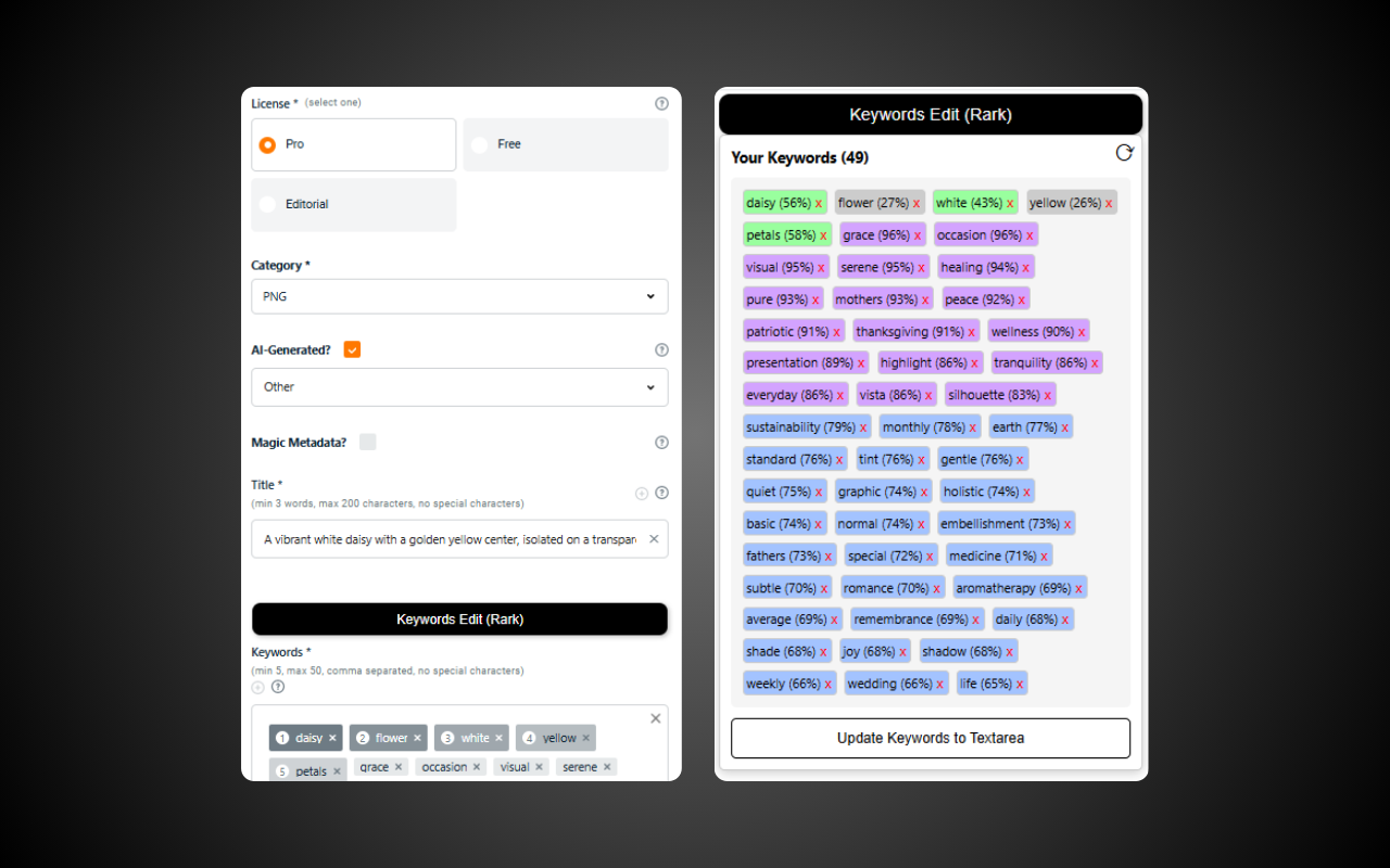 AGVecteezy - Title + Keywords for Vecteezy - 截图 3