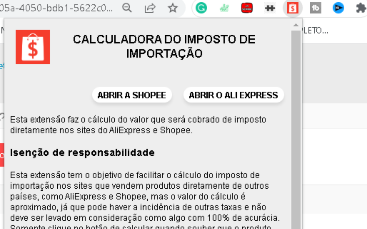 Calculadora de Imposto AliExpress e Shopee - 截图 3
