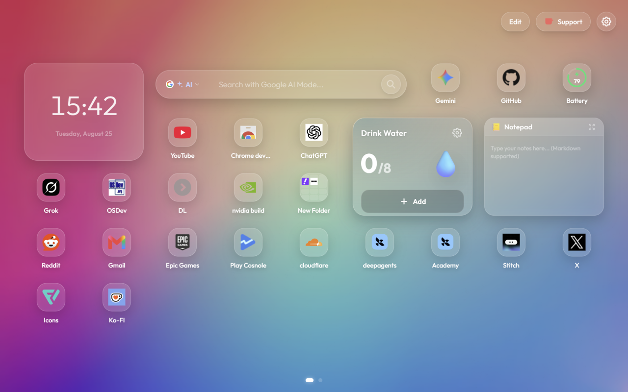 WTab - iOS 风格 Chrome 新标签页 - 截图 5