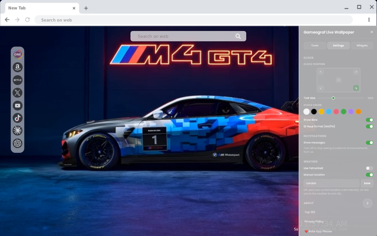 BMW M4 GT4 Live Wallpaper - 截图 2