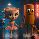 Ballerina Cappuccina and Tung Tung Sahur Live Wallpaper