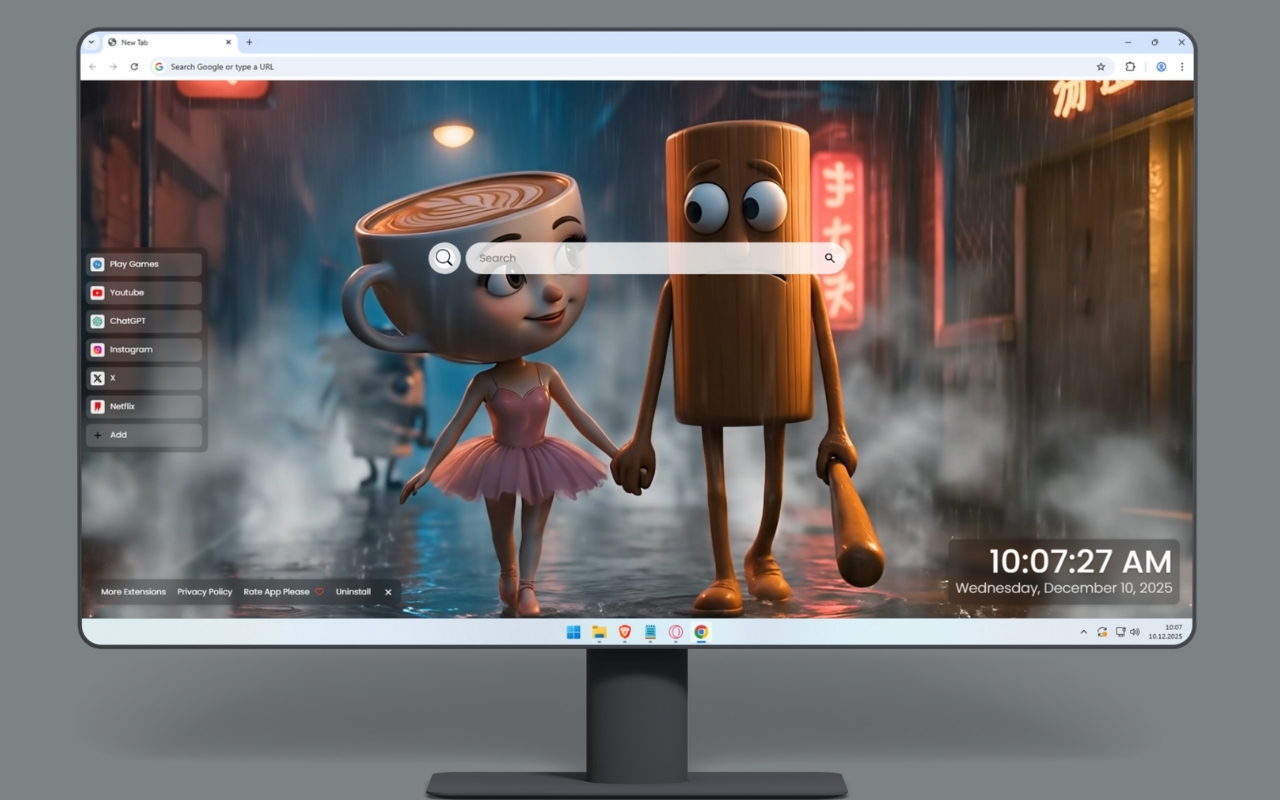 Ballerina Cappuccina and Tung Tung Sahur Live Wallpaper - 截图 2