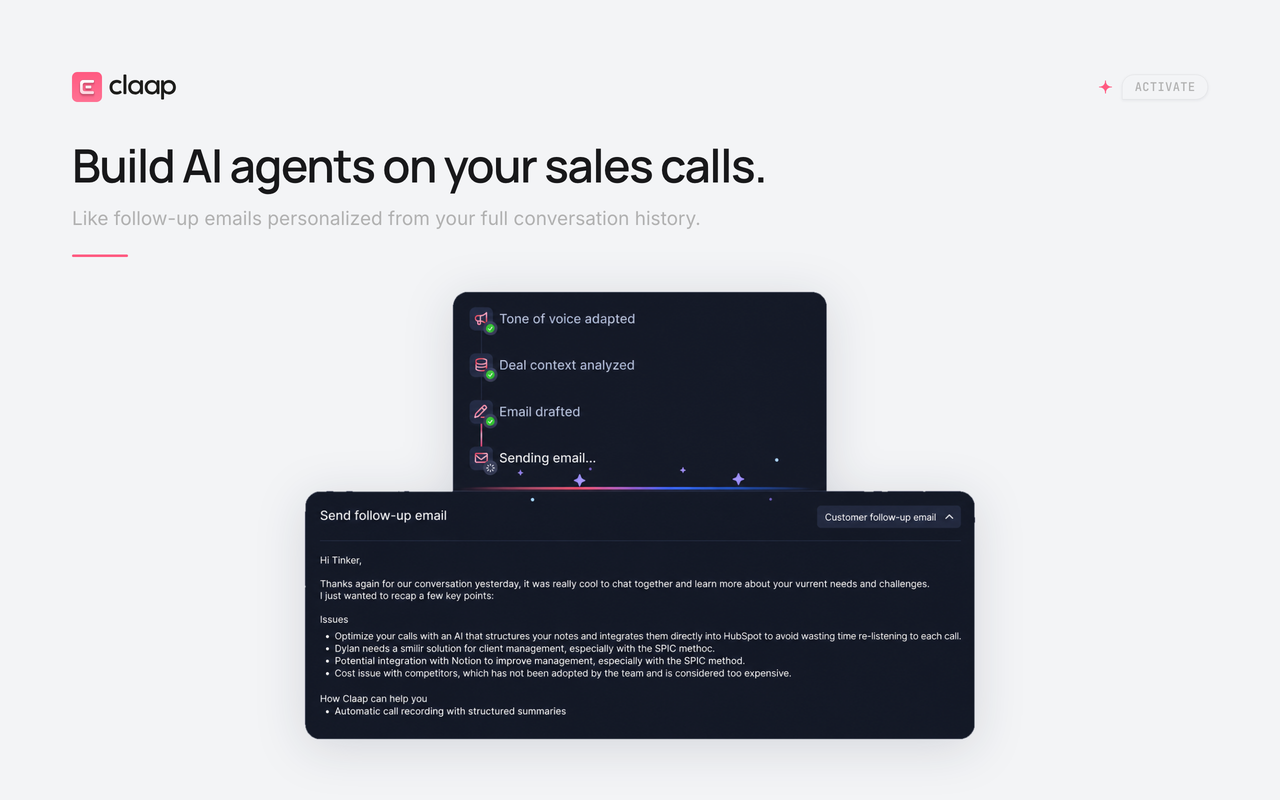 Claap - Sales meeting recorder - 截图 4