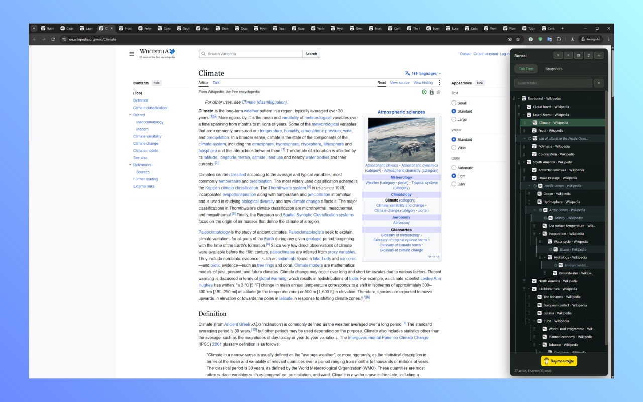 Bonsai - Tree Style Tab Manager & Sessions - 截图 2