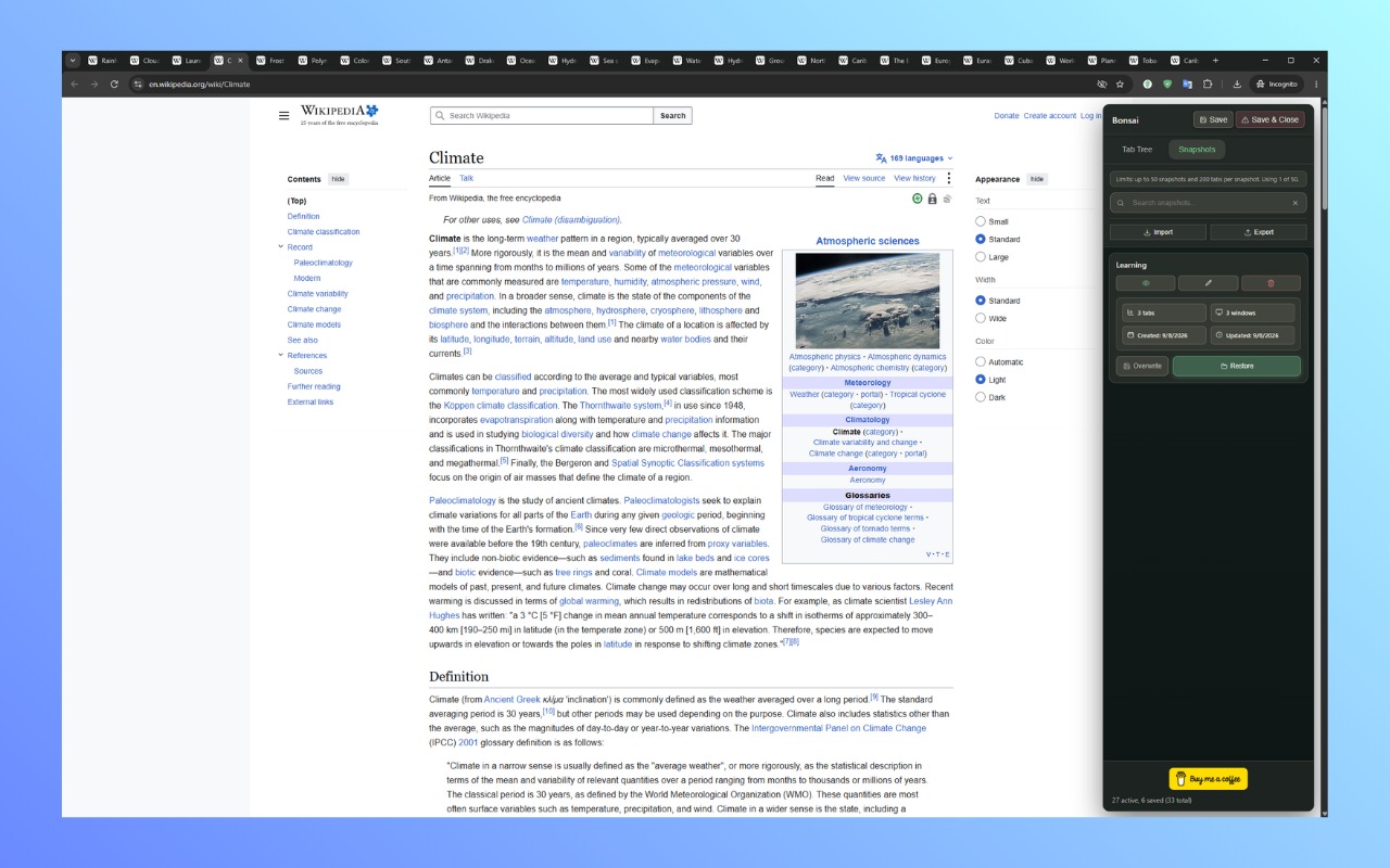 Bonsai - Tree Style Tab Manager & Sessions - 截图 4