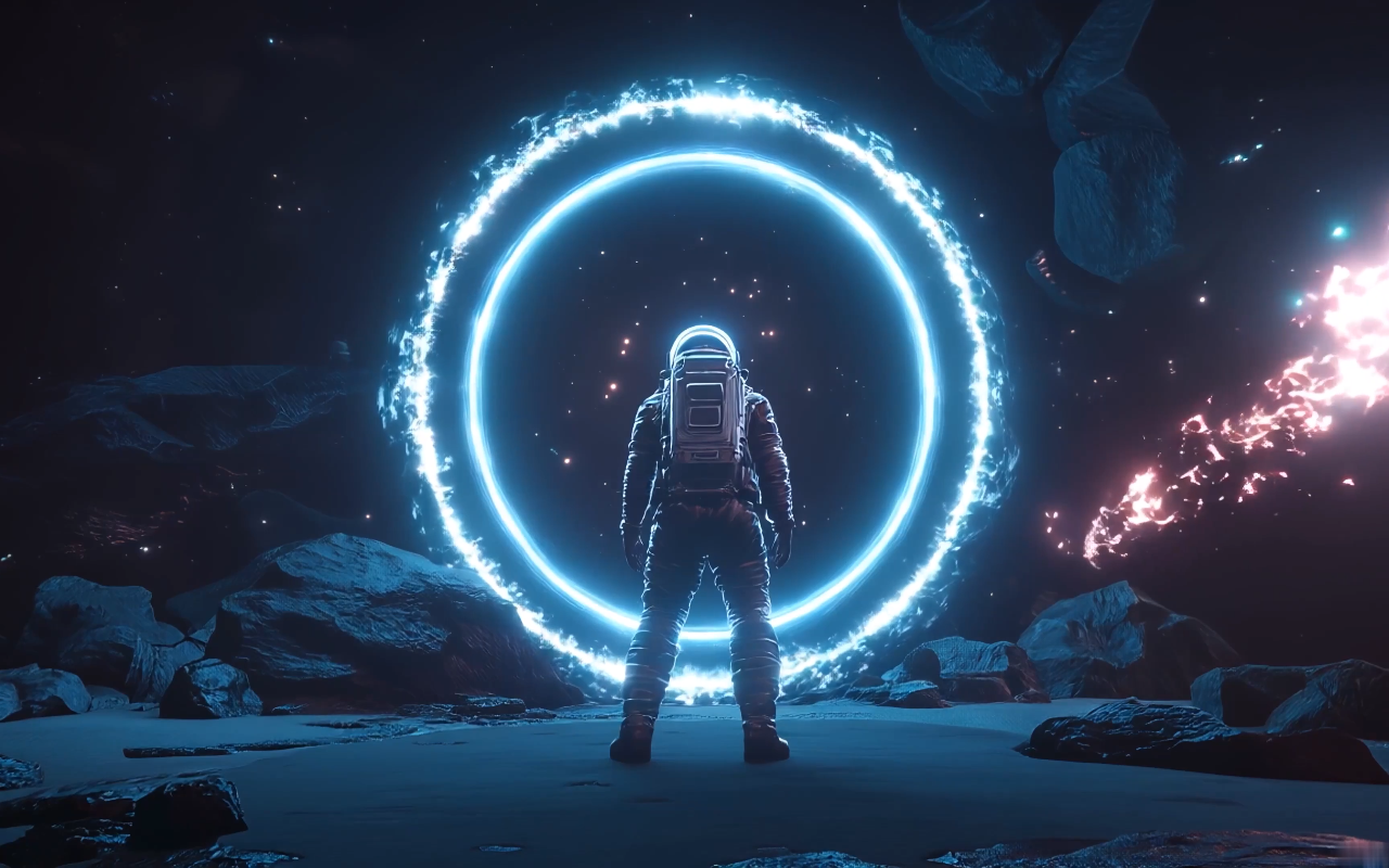 Space Portal Blue Live Wallpaper - 截图 1