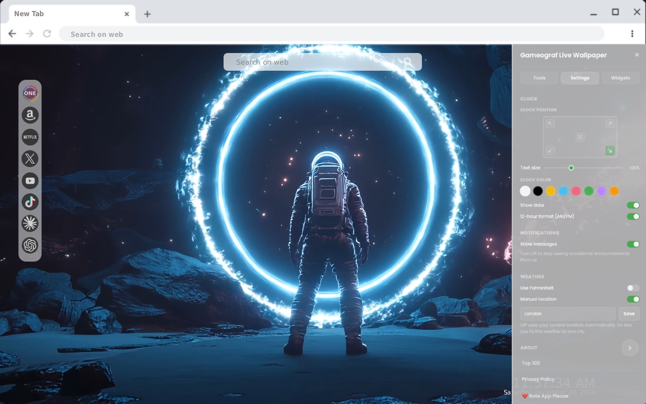 Space Portal Blue Live Wallpaper - 截图 2