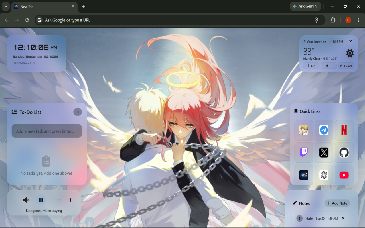 Halo New Tab Dashboard - 截图 1