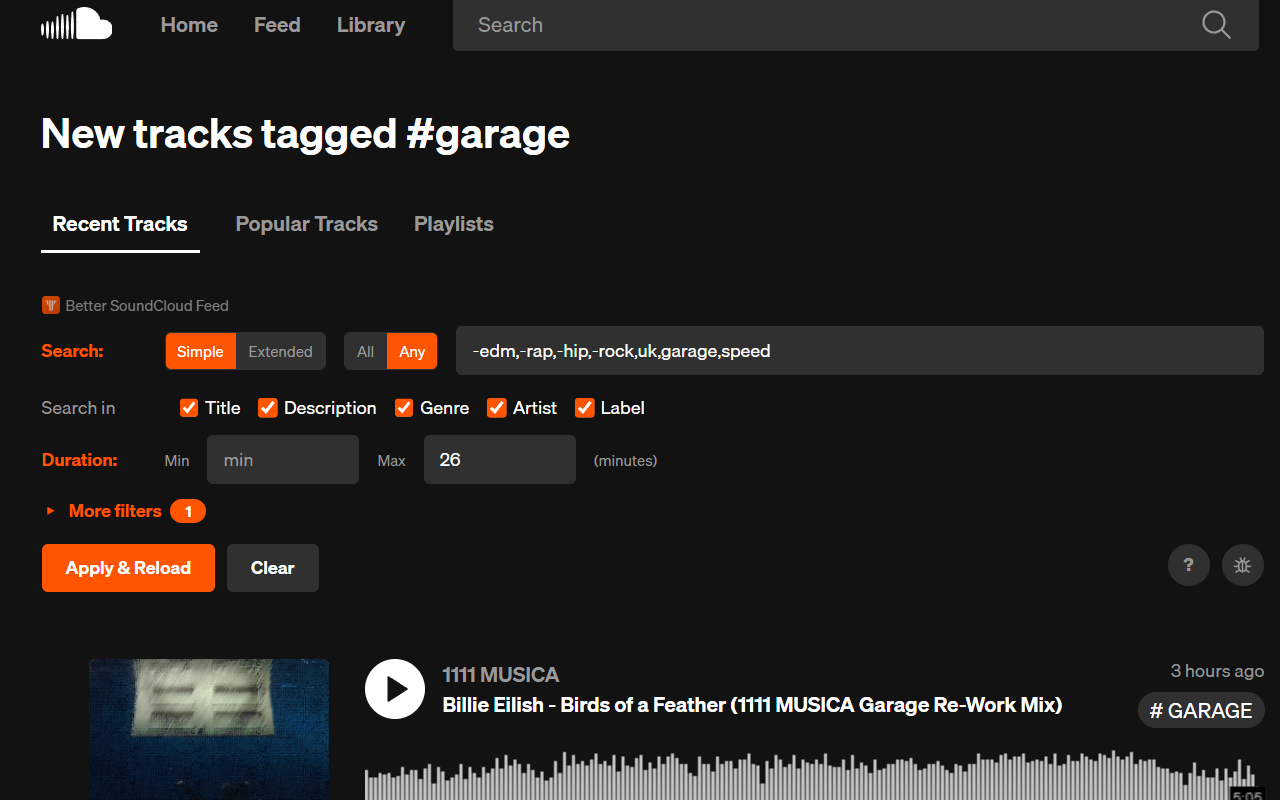 Better SoundCloud Feed - 截图 3