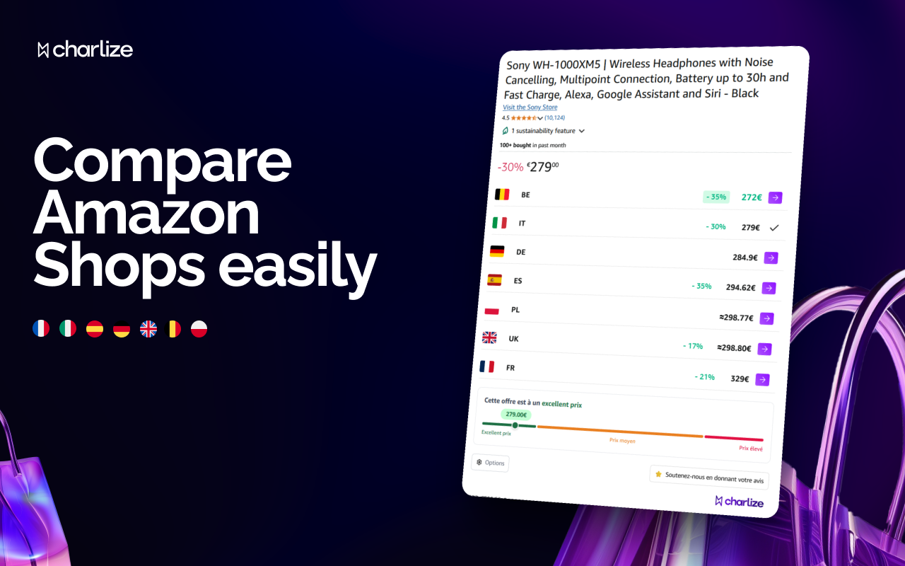 Charlize - Comparateur de prix Amazon en Europe - 截图 1