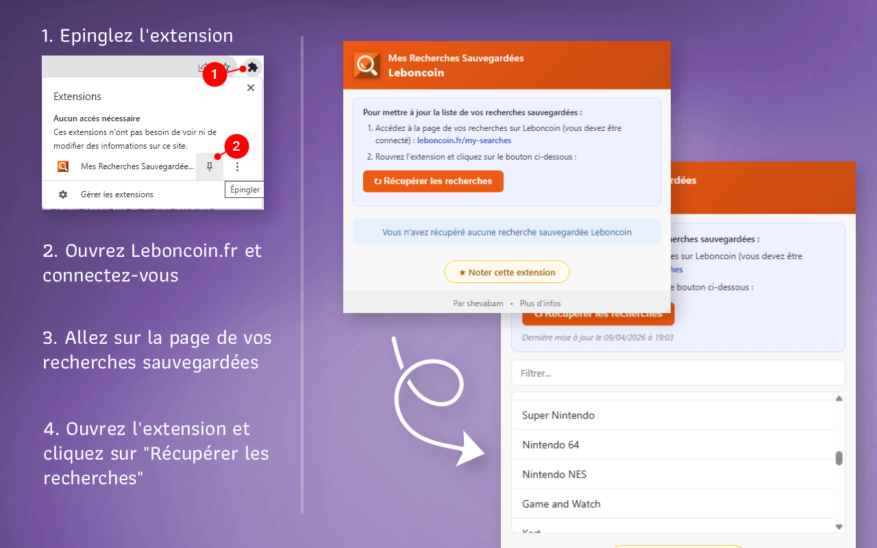 Mes Recherches Sauvegardées Leboncoin - 截图 2