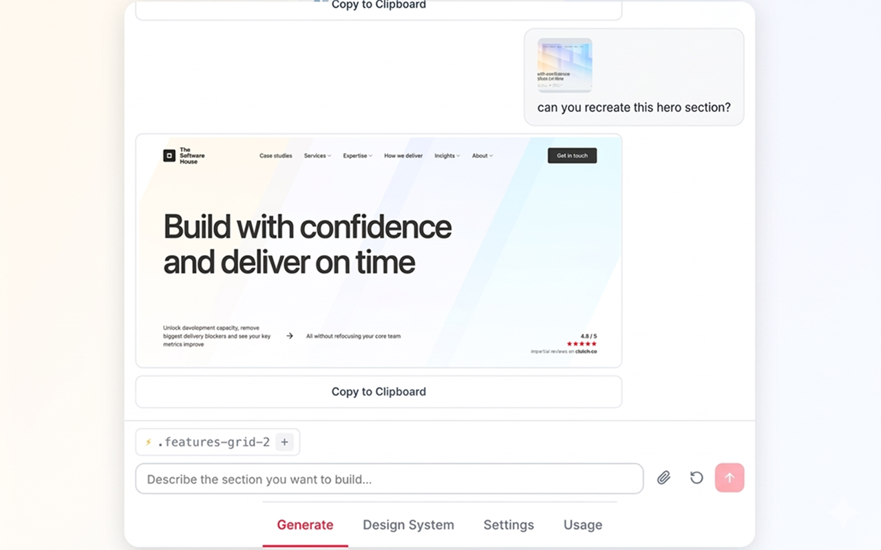 CloneFlow - AI Designer & HTML to Webflow - 截图 1