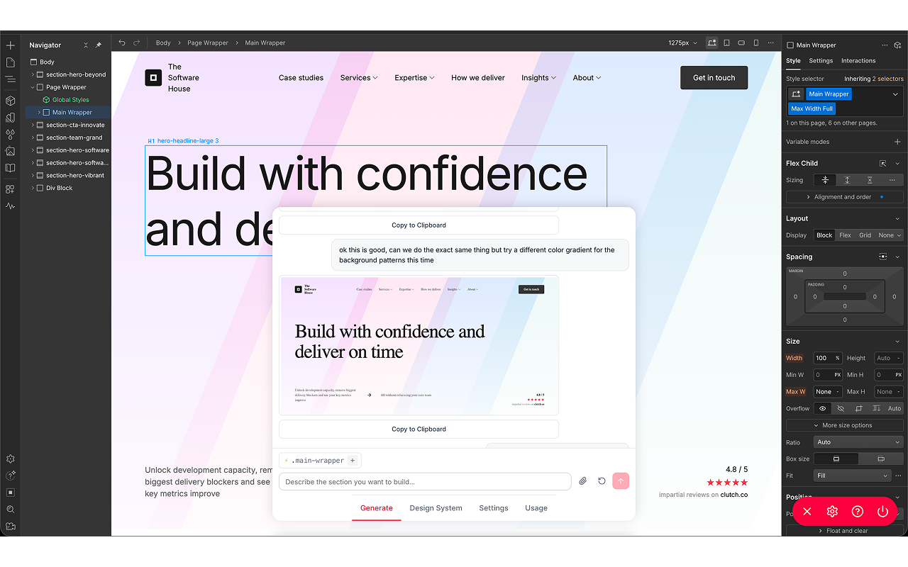 CloneFlow - AI Designer & HTML to Webflow - 截图 2