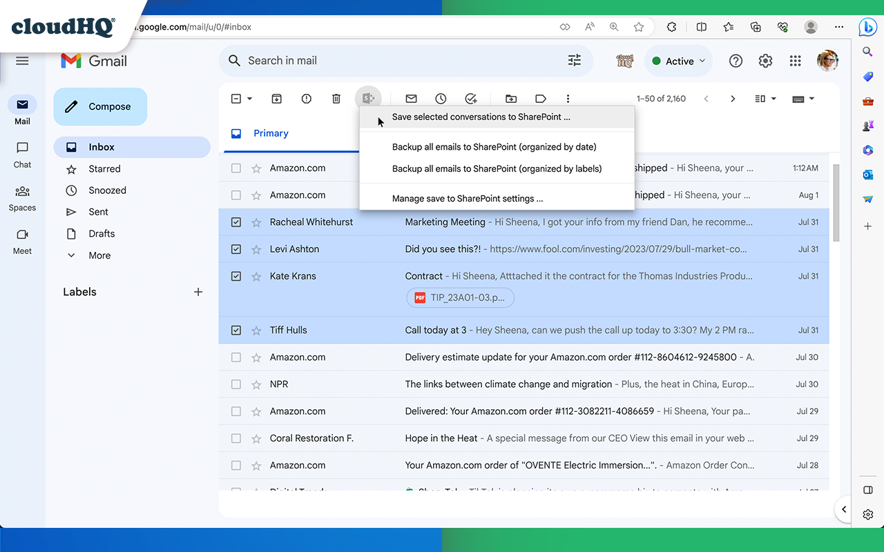 Save Emails to SharePoint by cloudHQ - 截图 3