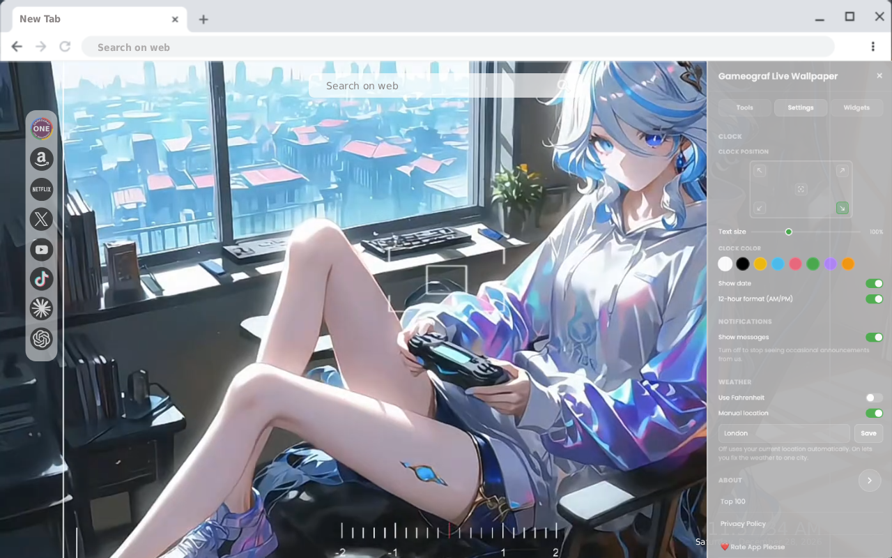 Gamer Anime Girl Live Wallpaper - 截图 2