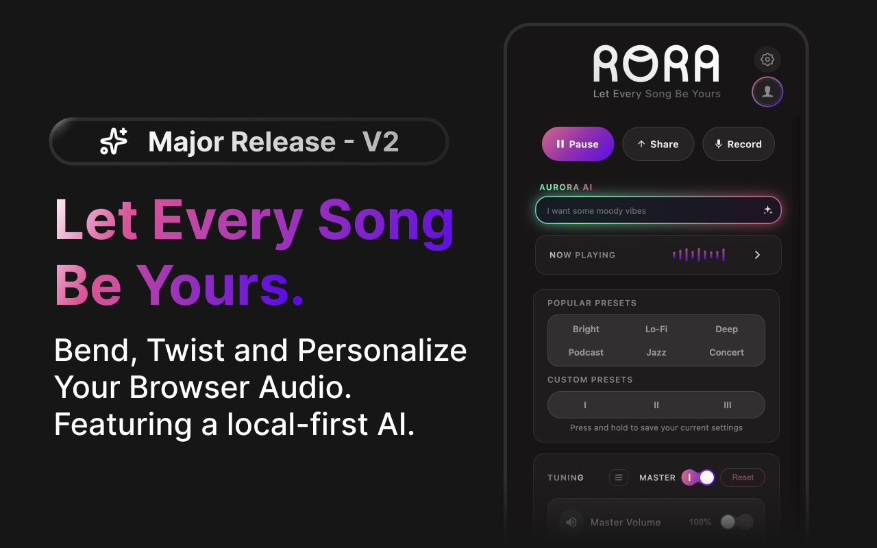 RORA - 音频过滤器、均衡器和增强器 - 截图 1